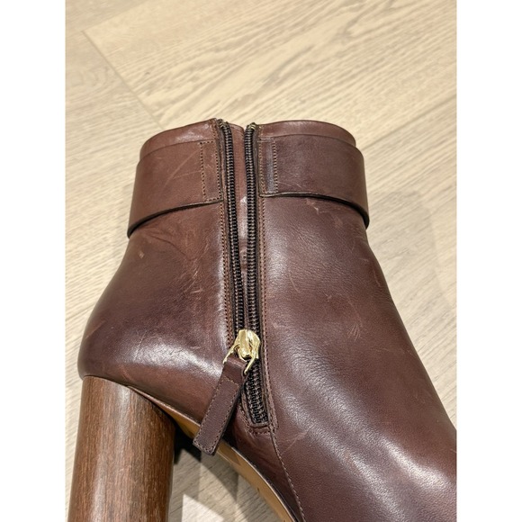 Sezane Sara High Booties Ankle Heeled Boots Size 38 7 Brown Leather - Picture 5 of 12